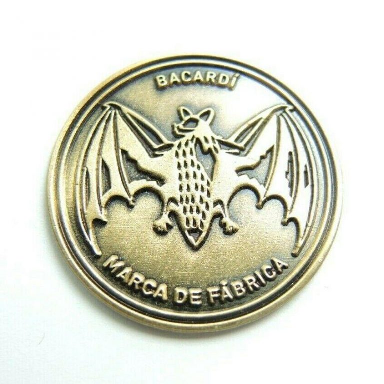 Bacardi Rum Bat Logo Marca De Fabrica 1-inch Round Lapel Pin - Fazoom