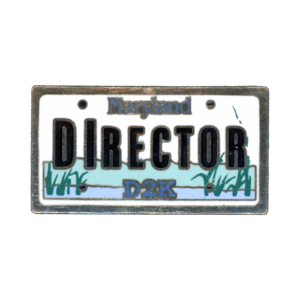 Maryland License Plate Director D2K 2000 Lapel Pin Front