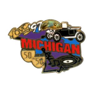 QVC 1997 50 in 50 Tour Michigan Lapel Pin Front